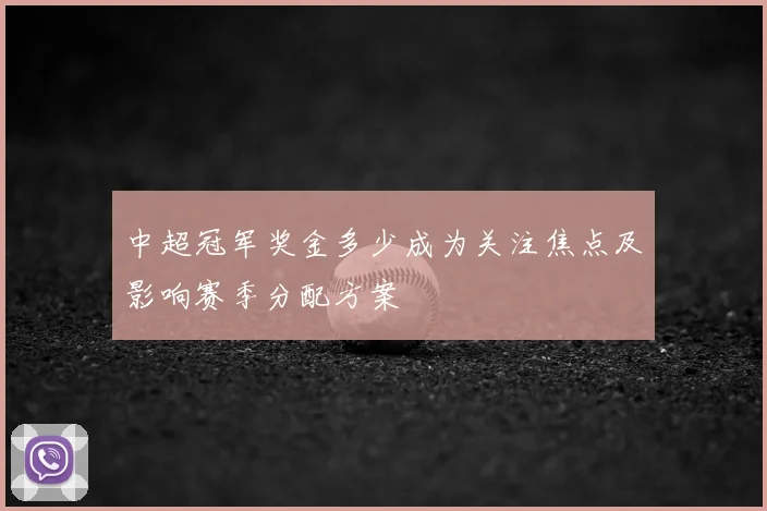 中超冠军奖金多少成为关注焦点及影响赛季分配方案